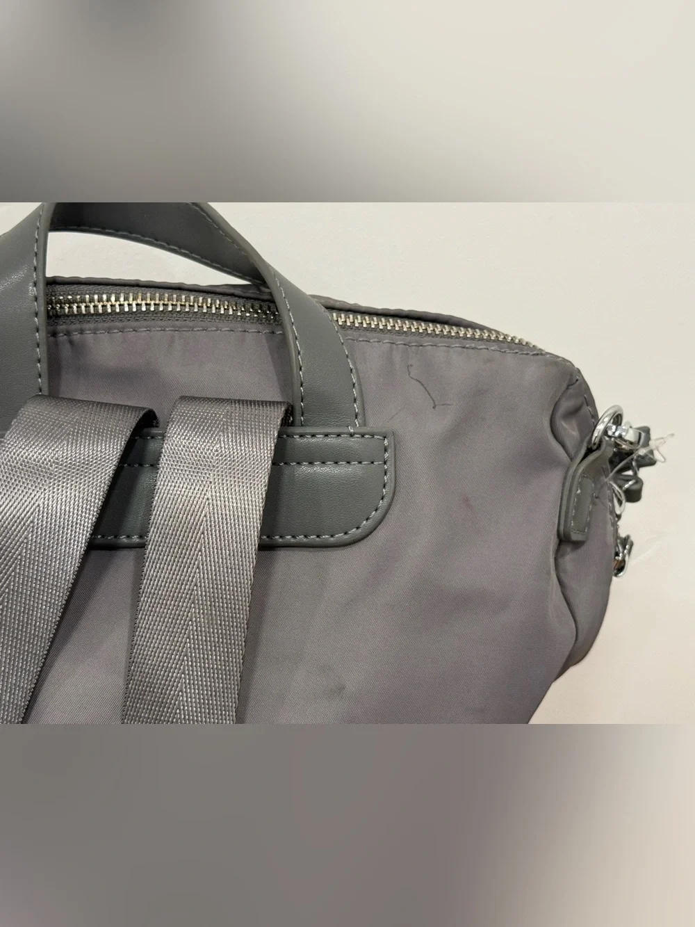 MISTIQUE Women's Gray Nylon Crossbody Backpack Tote - Stylish Everyday Bag
